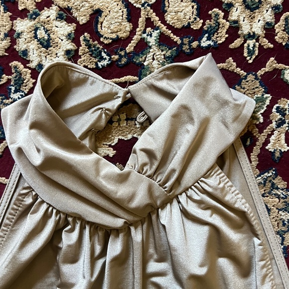 Caribbean Queen Elegant Tan Evening Dress - Picture 5 of 15